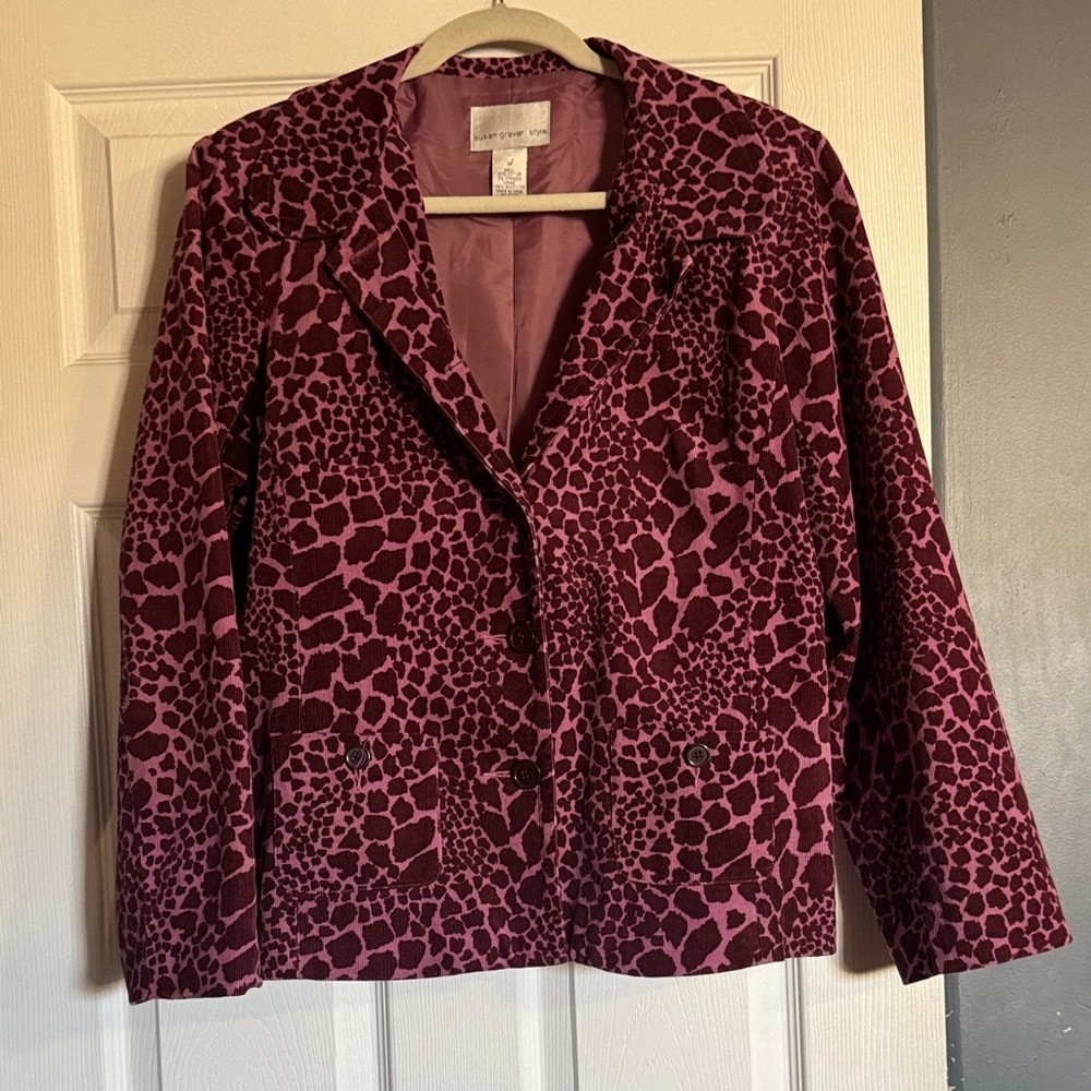 Susan Graver Giraffe Print Blazer